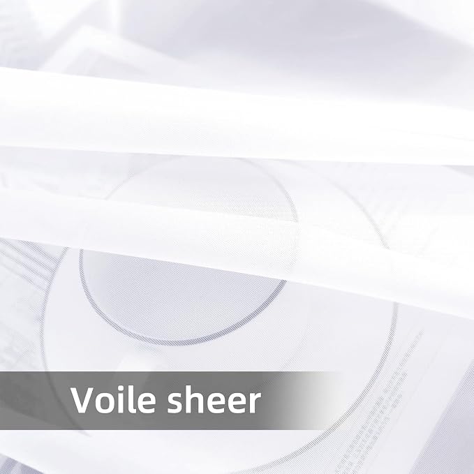 SpaceDresser Sheer Voile Window Treatment Rod Pocket Curtain Panels - Image 7