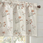 Kitchen Valances for Windows, Floral Embroidered Spring Linen Blend Farmhouse by Unknown