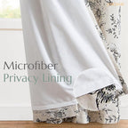 jinchan Lined Linen Blend Curtain Floral Curtains - Image 5