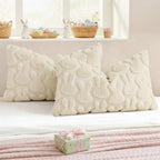 decorUhome Easter Bunny Pillow Covers 12x20 Inch Set of 2, Soft Plush Faux Wool - Image 5