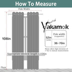 Yakamok Gray 100% Blackout Curtains Energy Saving Thermal Insulated 2 Thick - Image 7