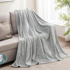BEDELITE Fleece Blanket Light Grey Throw Blankets - Image 6