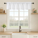 OVZME White Valance for Windows, Light Filtering Thick Textured Small Short by OVZME