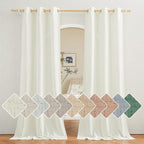 NICETOWN Linen Off White Window Curtains 84 inches Long, Grommet Thick Linen by NICETOWN
