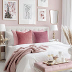 Topfinel Pink Throw Pillow Covers 16x16 Inch Set of 4, Soft Farmhouse Corduroy - Image 7