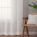 Aiyufeng Ivory Kitchen Sheer Curtains 63 inch Length 2 Panels, Rod Pocket Light - Image 8