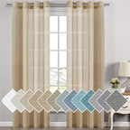 H.VERSAILTEX Linen Curtains Flax Linen Blended Curtain Panels by HVERSAILTEX