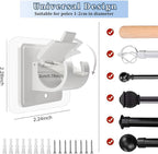 2PCS No Drill Curtain Rod Brackets No Drilling Self Adhesive Curtain Rod Holder - Image 2