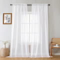 Gwine White Sheer Curtains 96 Inches Long 2 Panels, Elegant Window Treatments by Gwine