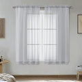 OVZME Light Grey Sheer Curtains 54 Inches Long 2 Panels by OVZME