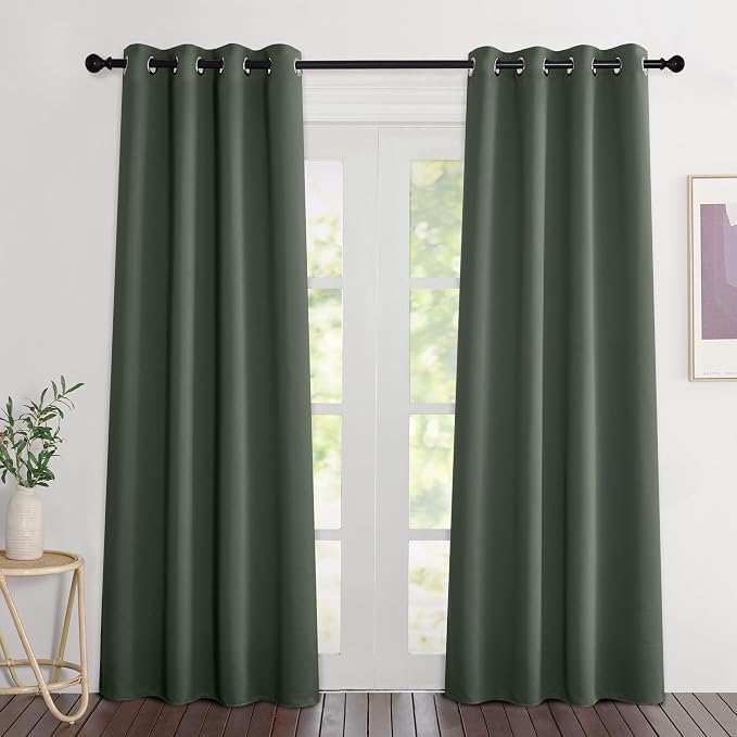 NICETOWN Dark Mallard Blackout Curtains 84 inch Length 2 Panels, Grommet by NICETOWN