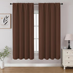 CUCRAF Brown Blackout Curtains 54 inch Length 2 Panels Set, Rod Pocket Room by CUCRAF