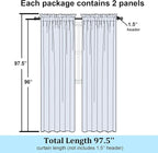 Simplebrand Dusty Blue Semi Sheer Curtains 96 Inches Long 2 Panels, Light - Image 7