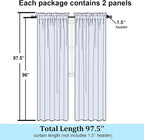 Simplebrand Navy Blue Semi Sheer Curtains 96 Inches Long 2 Panels, Light - Image 7
