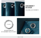 MIULEE Blue Velvet Curtains 96 Inch Length Length Blackout Curtains Thermal - Image 2