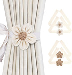 SRG 4pcs Handmade Rope Curtain Tiebacks | Boho Flower Curtain Holdbacks | by SRG