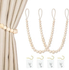 Wood Bead Curtain Tiebacks, KLOGTSIND Set of 2 Curtain Holdbacks by KLOGTSINDDirect