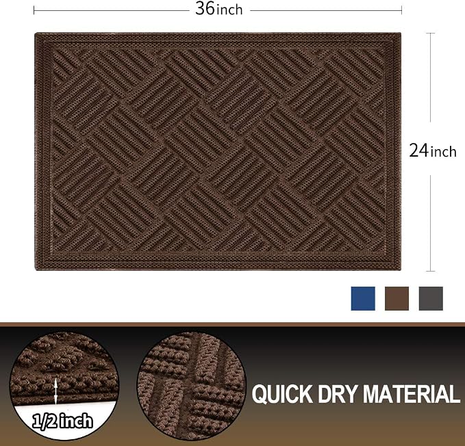 Mibao Front Door Mat, Dirt Trapper Welcome Mat - Image 2