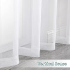 Chyhomenyc White Sheer Curtains 96 inches Long 2 Panels Set, Light Filtering - Image 7