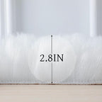 linmopm Faux Fur Rug Sheepskin Shag Fluffy Fuzzy White 2x6 ft Runner Rugs - Image 2