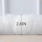 linmopm Faux Fur Rug Sheepskin Shag Fluffy Fuzzy White 3x4 ft Rugs - Image 2