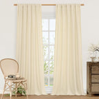 LAMIT Beige Linen Curtains 84 inches by LAMIT