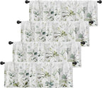 Emvency 4 Pack Valances Window Treatments, 52x18 Inch Rod Pocket Valances by Emvency