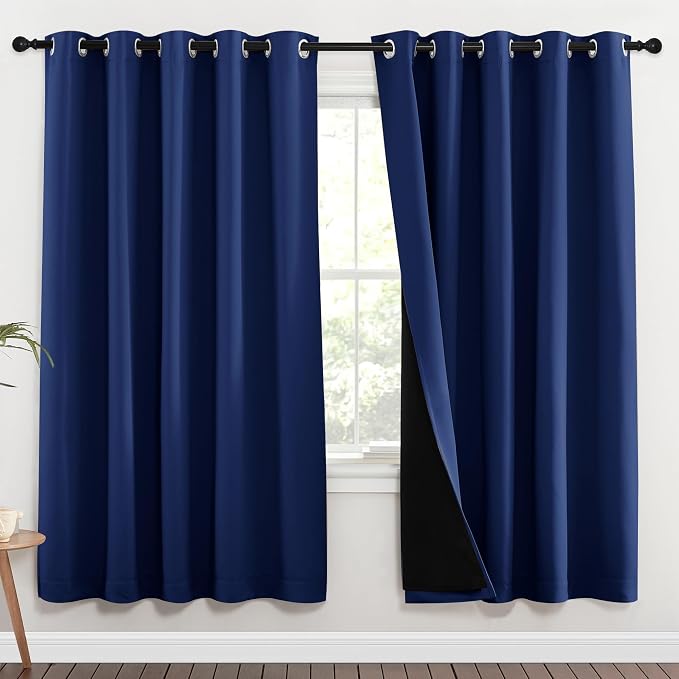 NICETOWN Full Shade Curtain Panels, 70 x 72 inch, Royal Blue, Pair of Energy by NICETOWN