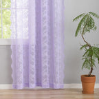 YJ YANJUN Vintage Lace Curtains 72 Inches Long-Victorian Floral Pattern - Image 4