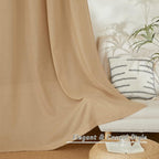 NICETOWN Linen Flax Semi Sheer Curtains 72" Length, Grommet Top Bedroom Window - Image 6