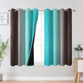 Estelar Textiler Teal and Brown Blackout Curtains 54 Inch Length, Light by ESTELARTEXTILER
