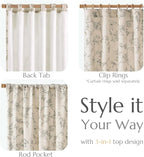 jinchan Floral Curtains Lined Linen Blend Curtain - Image 4