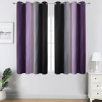 Estelar Textiler Black and Purple Ombre Blackout Curtains 45 Inch Length 2 - Image 2