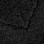 Puncuntex Black Throw Blanket 108"×90" inches Fuzzy 3D Jacquard Decorative - Image 8