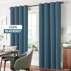 Yakamok Dusty Blue Linen Curtains 100% Blackout 96 Inches Long, Room Darkening - Image 7