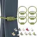 BEL AVENIR Magnetic Curtain Tiebacks, Decorative Drapery Holdbacks Modern Woven by BELAVENIR