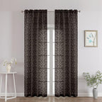 Chyhomenyc Chocolate Sheer Curtains 90 Inch Length 2 Panels Set, Light by Chyhomenyc