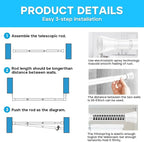 AIZESI Spring Tension Rods Adjustable Tension Curtain Rod Small Tension Rod No - Image 8