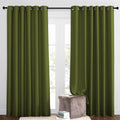 NICETOWN 50% Room Darkening Olive Sliding Glass Curtains 2 Panels Set by NICETOWN