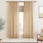Tan Linen Curtains 72 inches Long by Jolilight