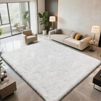 Shag Area Rugs for Bedroom Living Room, 5X8 Ultra Soft White Fluffy Area Rugs - Image 3