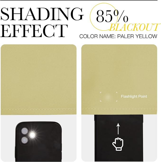 NICETOWN Paler Yellow Blackout Curtains 96" Long - Image 5