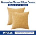 MIULEE Pack of 2 Couch Throw Pillow Covers 16x16 Inch Soft Gold Chenille Pillow - Image 6
