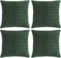 Fancy Homi Set of 4 Dark Green Boho Decorative Throw Pillow Covers 18x18 Inch by Fancy+Homi
