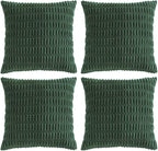 Fancy Homi Set of 4 Dark Green Boho Decorative Throw Pillow Covers 22x22 Inch by Fancy+Homi