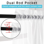 OVZME White Sheer Window Curtains 144 inch Extra Long 2PCS, Airy Scarf Drapes - Image 2