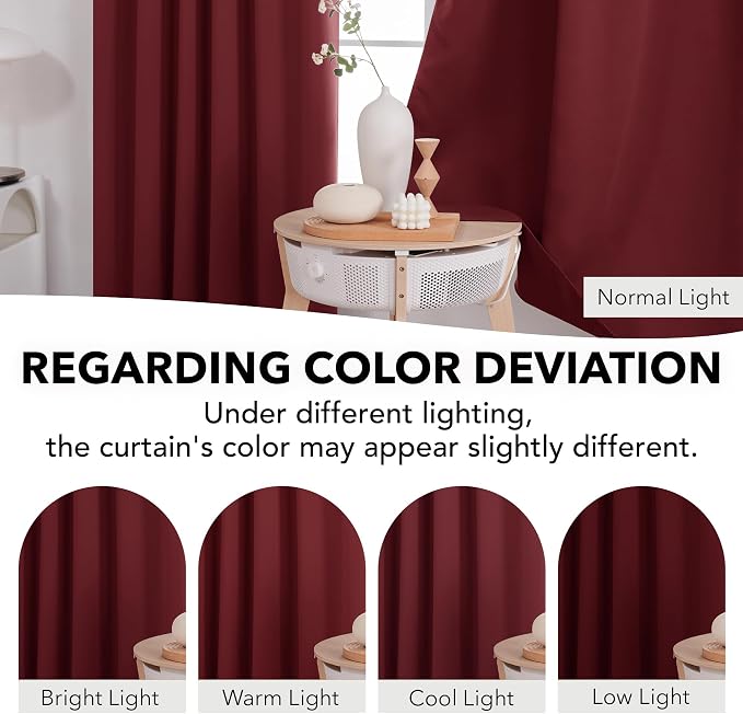 Deconovo Rod Pocket and Back Tab Curtains Solid Thermal Insulated Blackout - Image 6