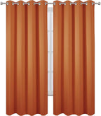 LEMOMO Blackout Curtains 66 x 84 inch/Orange Curtains Set of 2 Panels/Thermal - Image 2