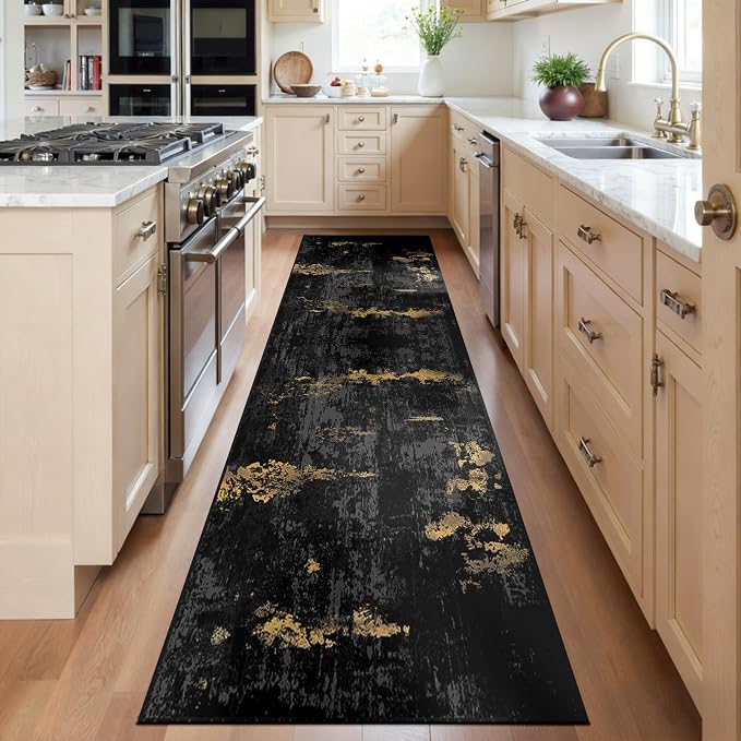 Washable Area Rugs 2'x6' Non-Slip Modern Abstract Soft by RELEANY