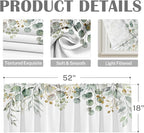 Emvency 4 Pack Valances Window Treatments, 52x18 Inch Rod Pocket - Image 3